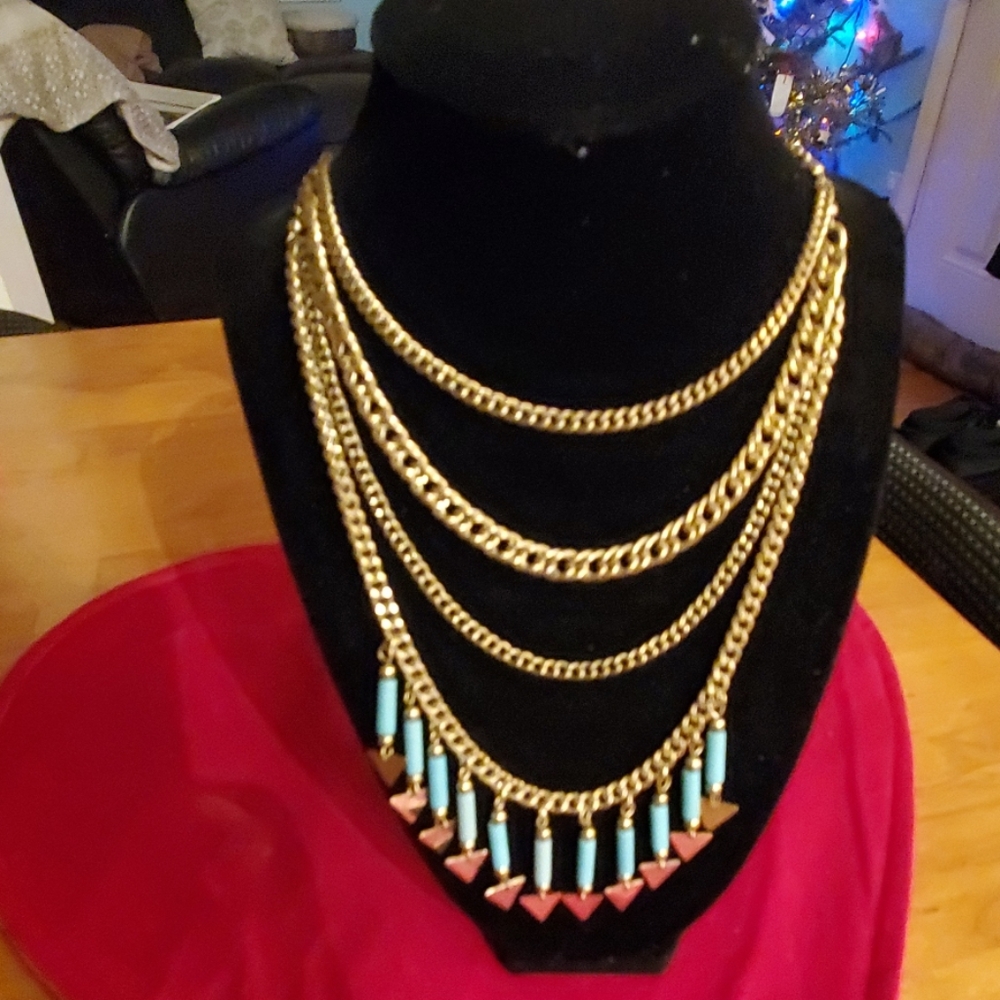 Gold and turquoise necklace